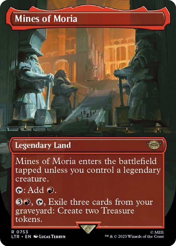 Mines of Moria (Borderless Alternate Art) (Surge Foil) (753) [The Lord of the Rings: Tales of Middle-Earth] | Good Games Cannington