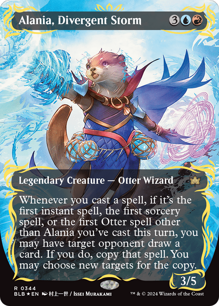 Alania, Divergent Storm (Borderless) (Raised Foil) [Bloomburrow] | Good Games Cannington