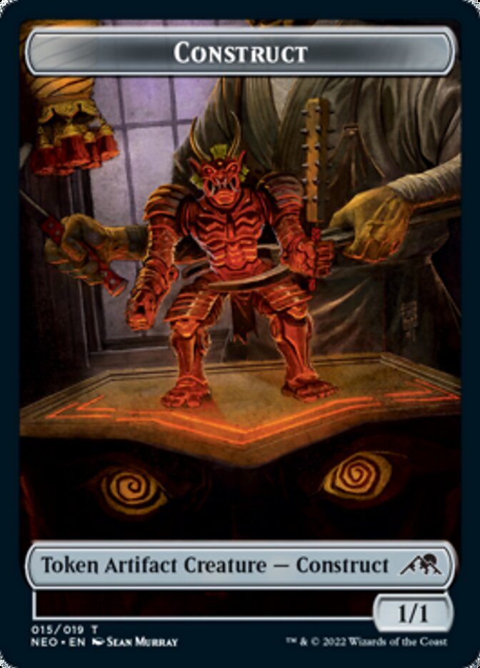 Samurai // Construct (015) Double-Sided Token [Kamigawa: Neon Dynasty Tokens] | Good Games Cannington