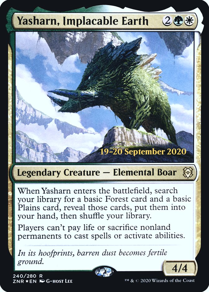Yasharn, Implacable Earth [Zendikar Rising Prerelease Promos] | Good Games Cannington