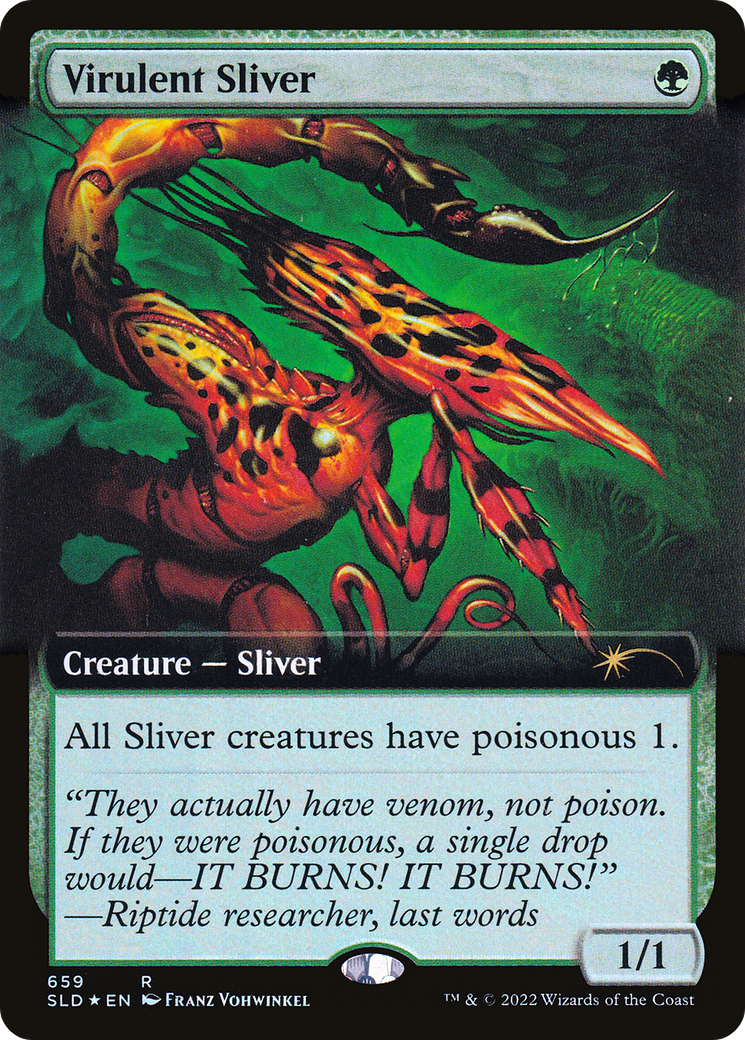 Virulent Sliver (Extended Art) (Step-and-Compleat Foil) [Secret Lair Drop Promos] | Good Games Cannington