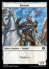 Treasure // Knight Double-Sided Token [Commander Masters Tokens] | Good Games Cannington