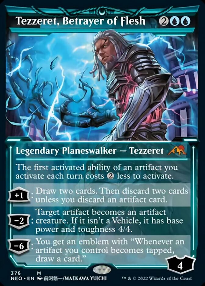 Tezzeret, Betrayer of Flesh (Showcase Soft Glow) [Kamigawa: Neon Dynasty] | Good Games Cannington