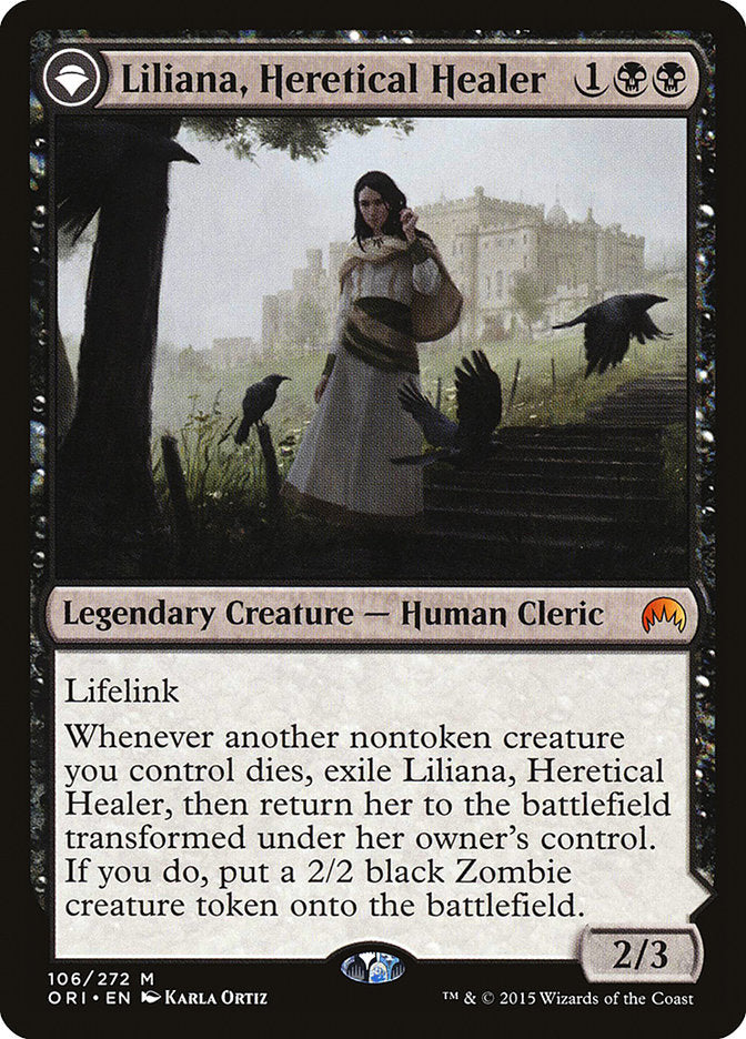 Liliana, Heretical Healer // Liliana, Defiant Necromancer [Magic Origins] | Good Games Cannington