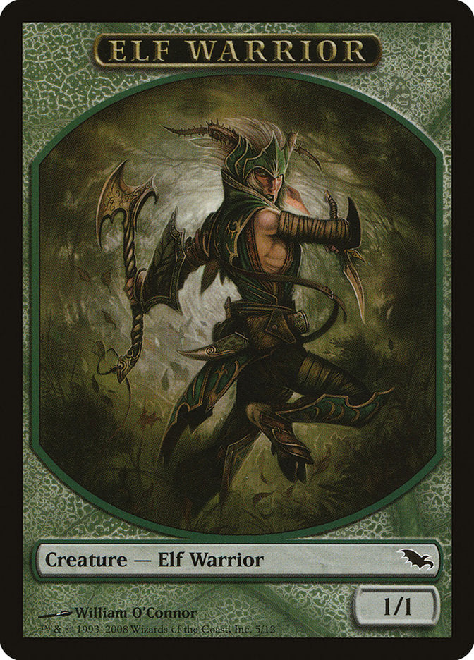 Elf Warrior Token (5/12) [Shadowmoor Tokens] | Good Games Cannington