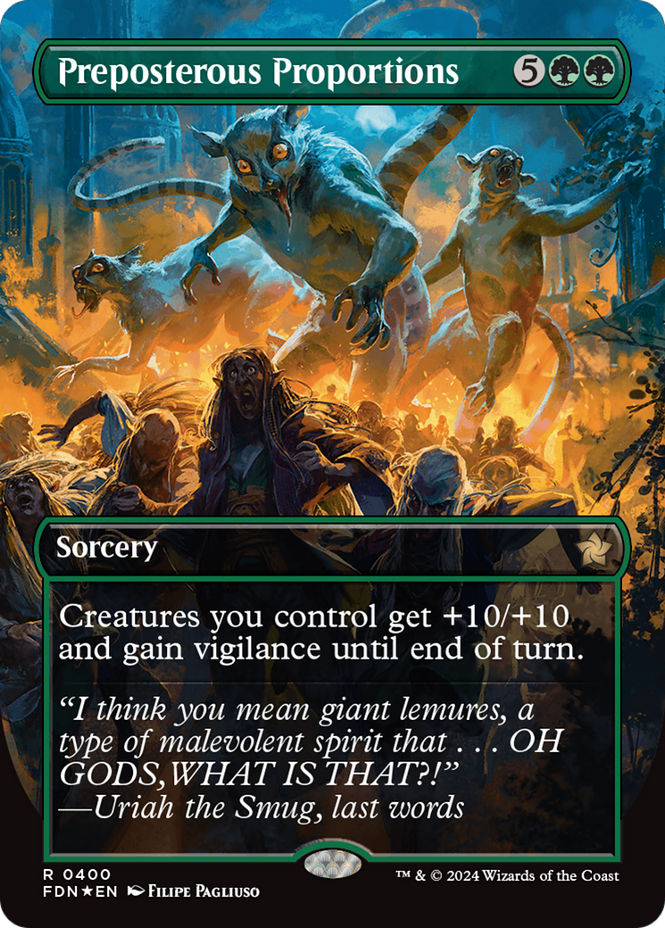 Preposterous Proportions (Borderless) (Mana Foil) [Foundations] | Good Games Cannington