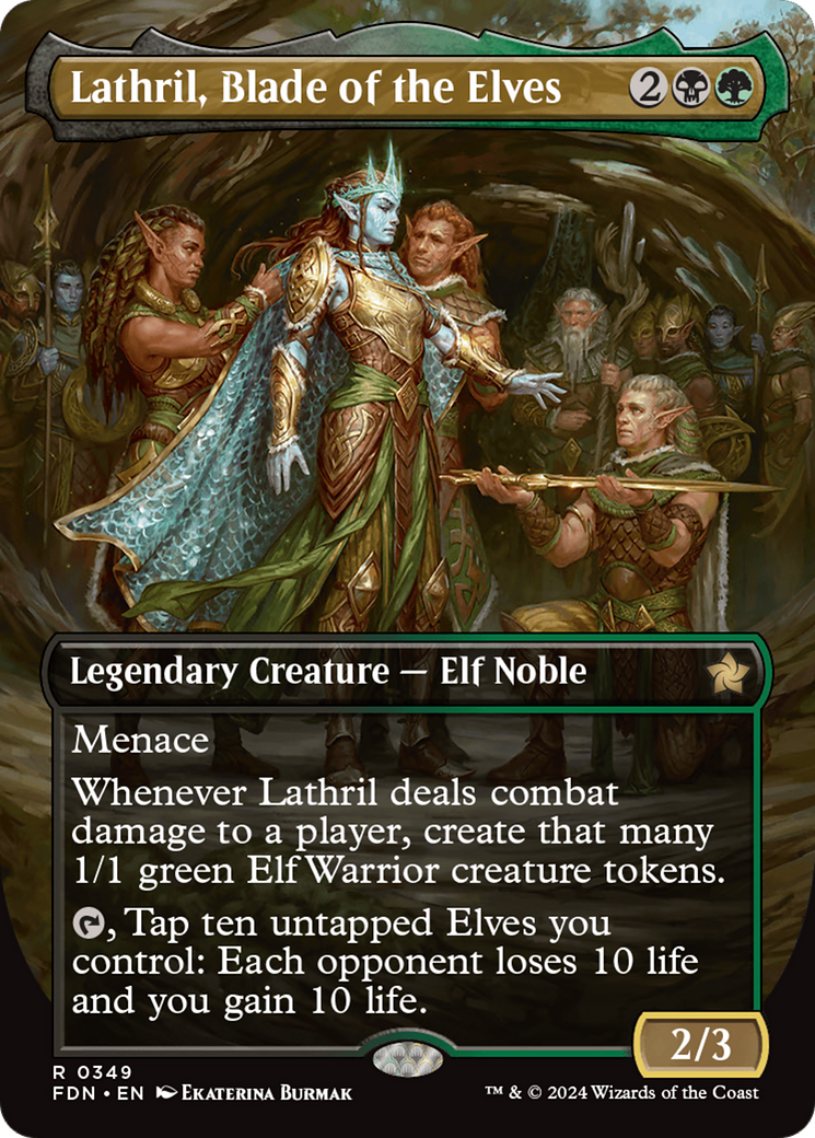 Lathril, Blade of the Elves (Borderless) [Foundations] | Good Games Cannington