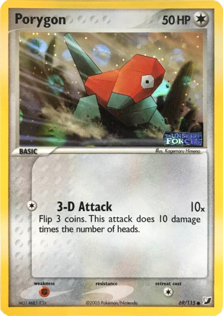 Porygon (69/115) (Stamped) [EX: Unseen Forces] | Good Games Cannington