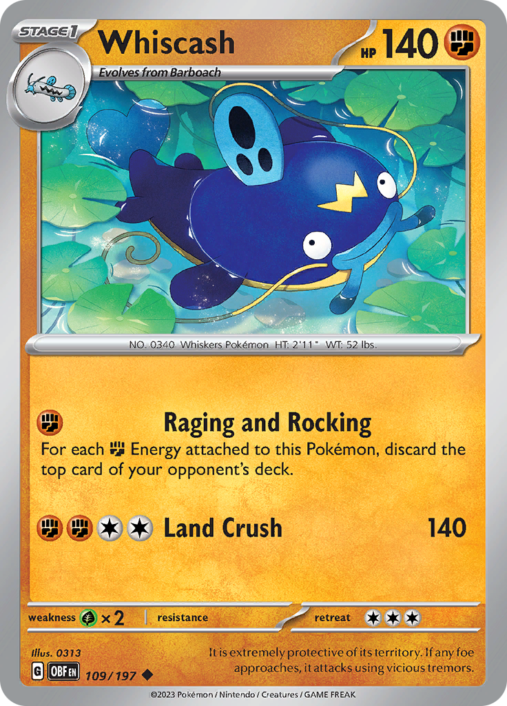 Whiscash (109/197) [Scarlet & Violet: Obsidian Flames] | Good Games Cannington