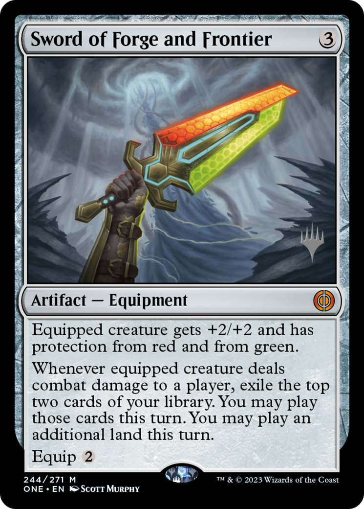 Sword of Forge and Frontier (Promo Pack) [Phyrexia: All Will Be One Promos] | Good Games Cannington