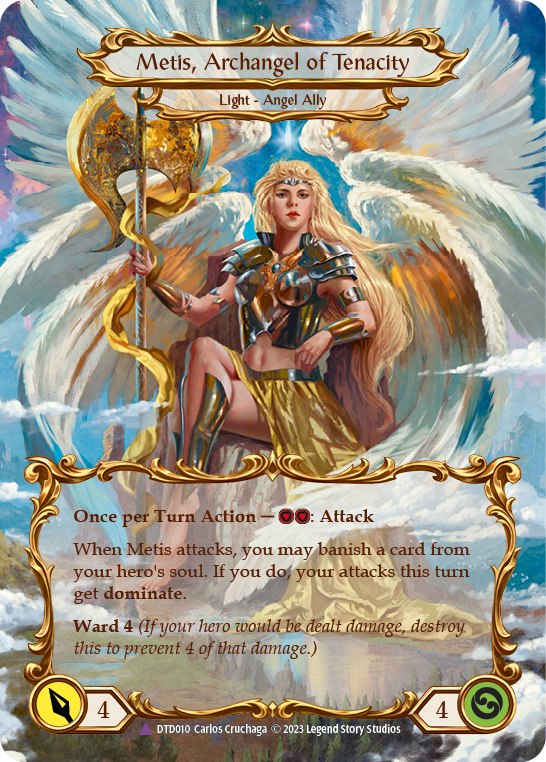 Figment of Tenacity // Metis, Archangel of Tenacity (Marvel) [DTD010] (Dusk Till Dawn)  Cold Foil | Good Games Cannington