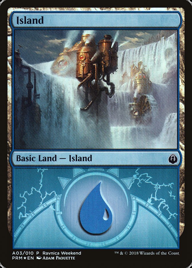 Island (A03) [Ravnica Allegiance Ravnica Weekend] | Good Games Cannington