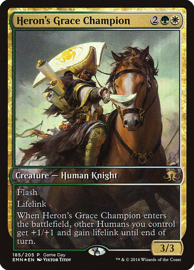 Heron's Grace Champion (Game Day) [Eldritch Moon Promos] | Good Games Cannington