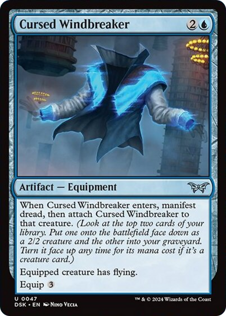 Cursed Windbreaker [Duskmourn: House of Horror] | Good Games Cannington