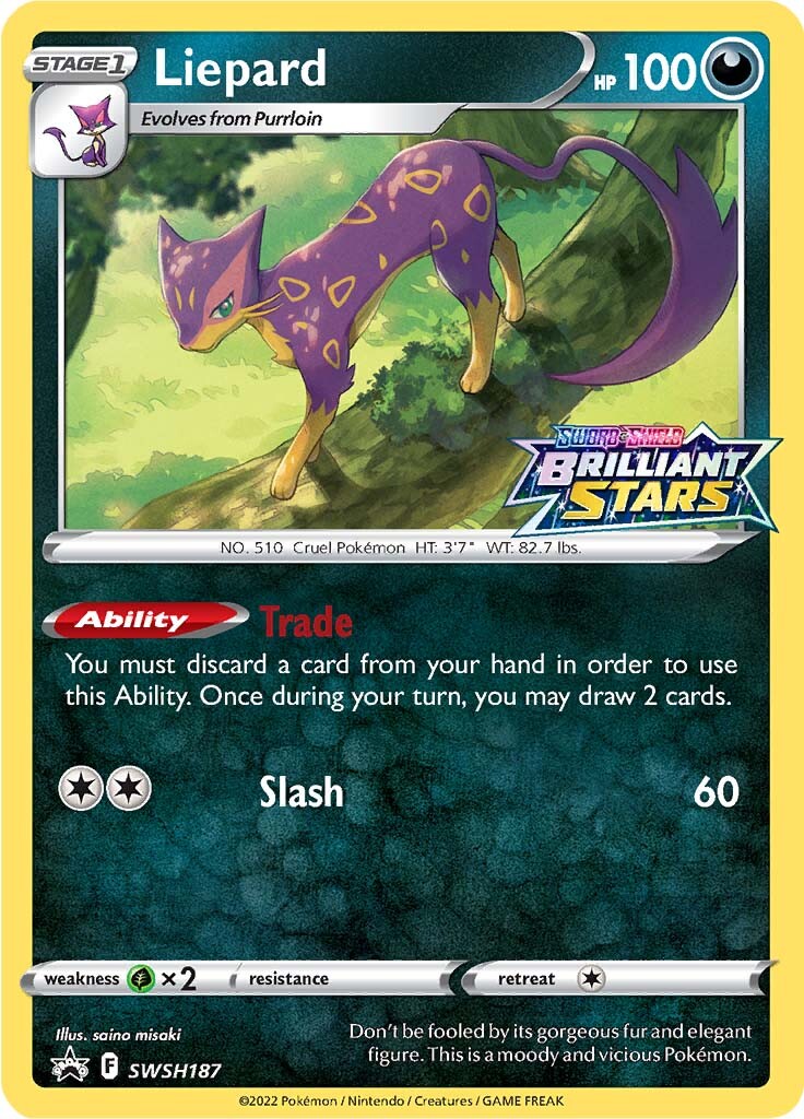 Liepard (SWSH187) (Prerelease Promo) [Sword & Shield: Black Star Promos] | Good Games Cannington