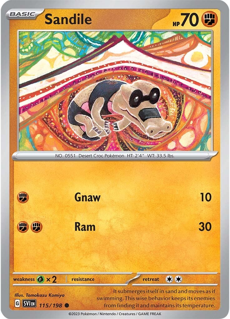 Sandile (115/198) [Scarlet & Violet: Base Set] | Good Games Cannington
