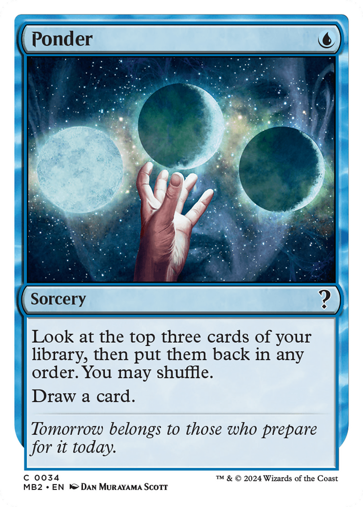 Ponder (White Border) [Mystery Booster 2] | Good Games Cannington