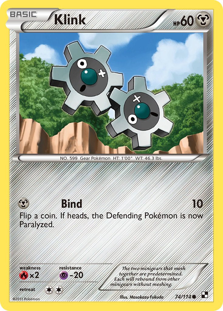 Klink (74/114) (Cracked Ice Holo) (Blister Exclusive) [Black & White: Base Set] | Good Games Cannington