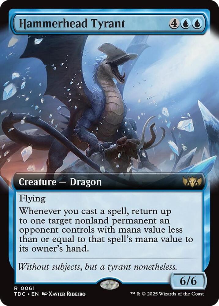 Hammerhead Tyrant 61 (Commander: Tarkir: Dragonstorm)  - Extended Art | Good Games Cannington