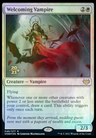 Welcoming Vampire [Innistrad: Crimson Vow Prerelease Promos] | Good Games Cannington