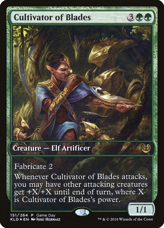 Cultivator of Blades (Game Day) (Full Art) [Kaladesh Promos] | Good Games Cannington