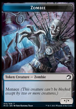 Zombie (005) // Zombie (015) Double-Sided Token [Innistrad: Midnight Hunt Tokens] | Good Games Cannington