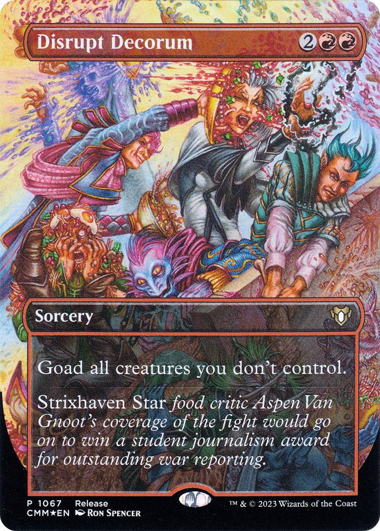 Disrupt Decorum (Borderless Alternate Art) [Commander Masters] | Good Games Cannington