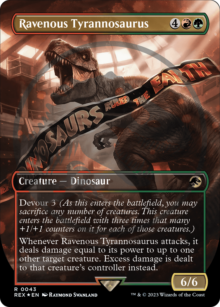 Ravenous Tyrannosaurus (Emblem) (Borderless) [Jurassic World Collection Tokens] | Good Games Cannington