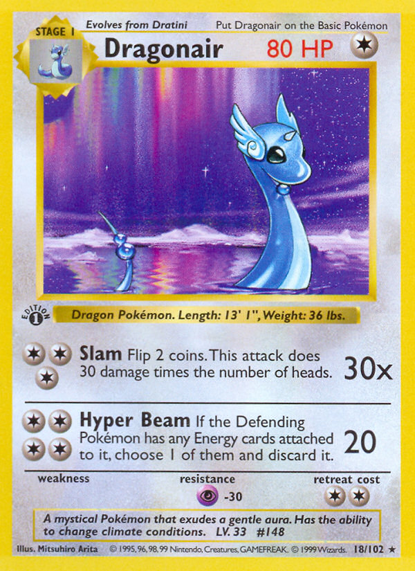 Dragonair (18/102) (Shadowless) [Base Set 1st Edition] | Good Games Cannington