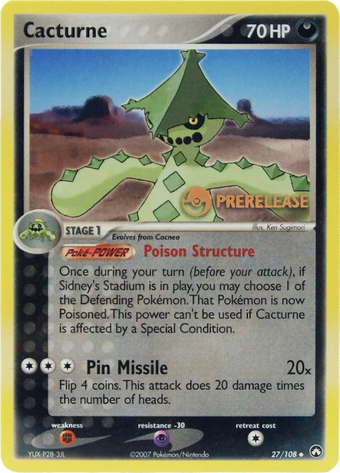 Cacturne (27/108) (Prerelease Promo) [EX: Power Keepers] | Good Games Cannington