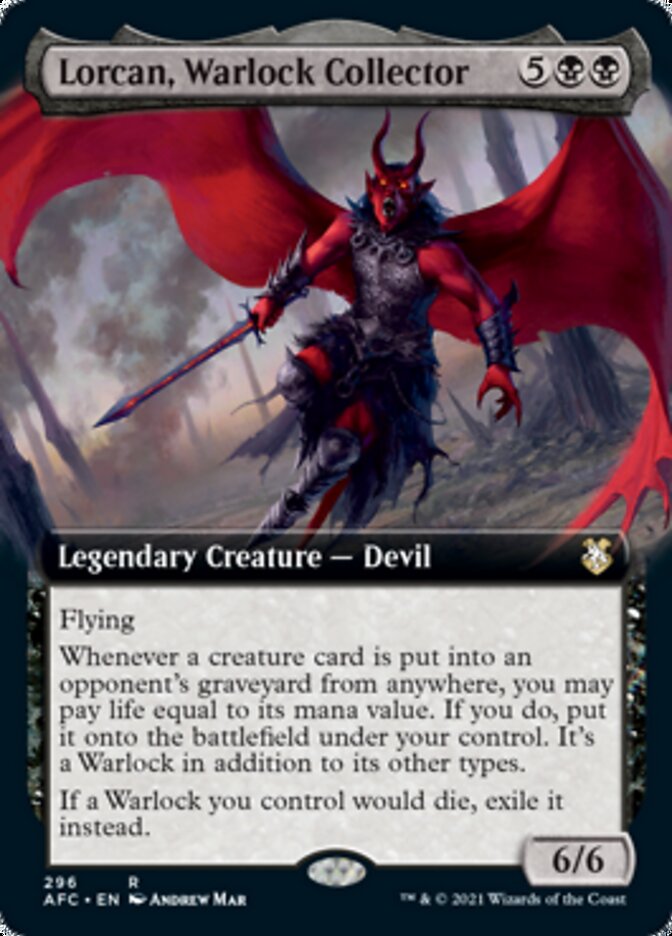 Lorcan, Warlock Collector (Extended Art) [Dungeons & Dragons: Adventures in the Forgotten Realms Commander] | Good Games Cannington