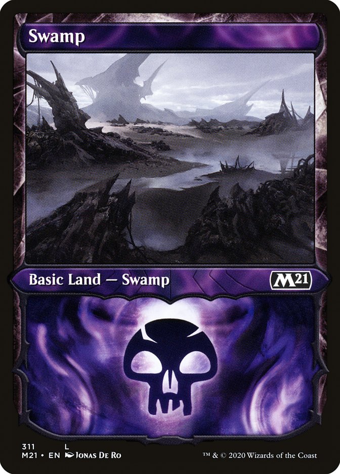 Swamp (311) (Showcase) [Core Set 2021] | Good Games Cannington