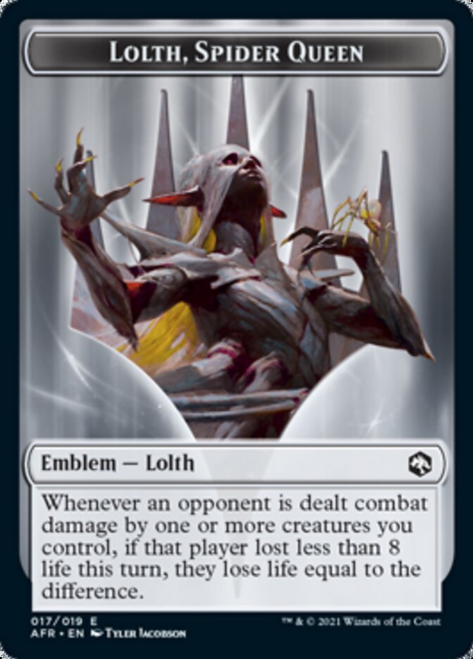 Wolf // Lolth, Spider Queen Emblem Double-Sided Token [Dungeons & Dragons: Adventures in the Forgotten Realms Tokens] | Good Games Cannington