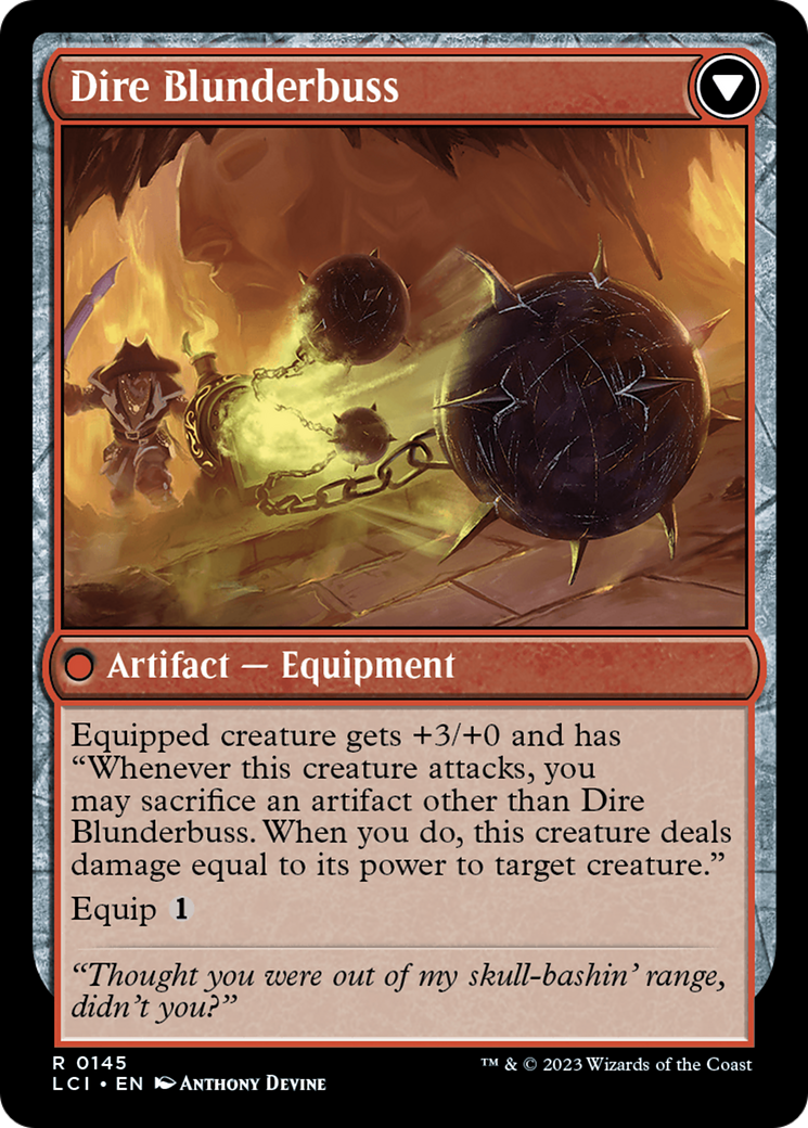 Dire Flail // Dire Blunderbuss [The Lost Caverns of Ixalan Prerelease Cards] | Good Games Cannington