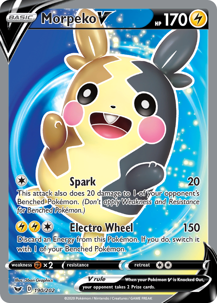 Morpeko V (190/202) [Sword & Shield: Base Set] | Good Games Cannington