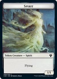 Spirit // Treasure Double-Sided Token [Commander 2020 Tokens] | Good Games Cannington