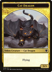 Gold // Cat Dragon Double-Sided Token [Commander 2017 Tokens] | Good Games Cannington
