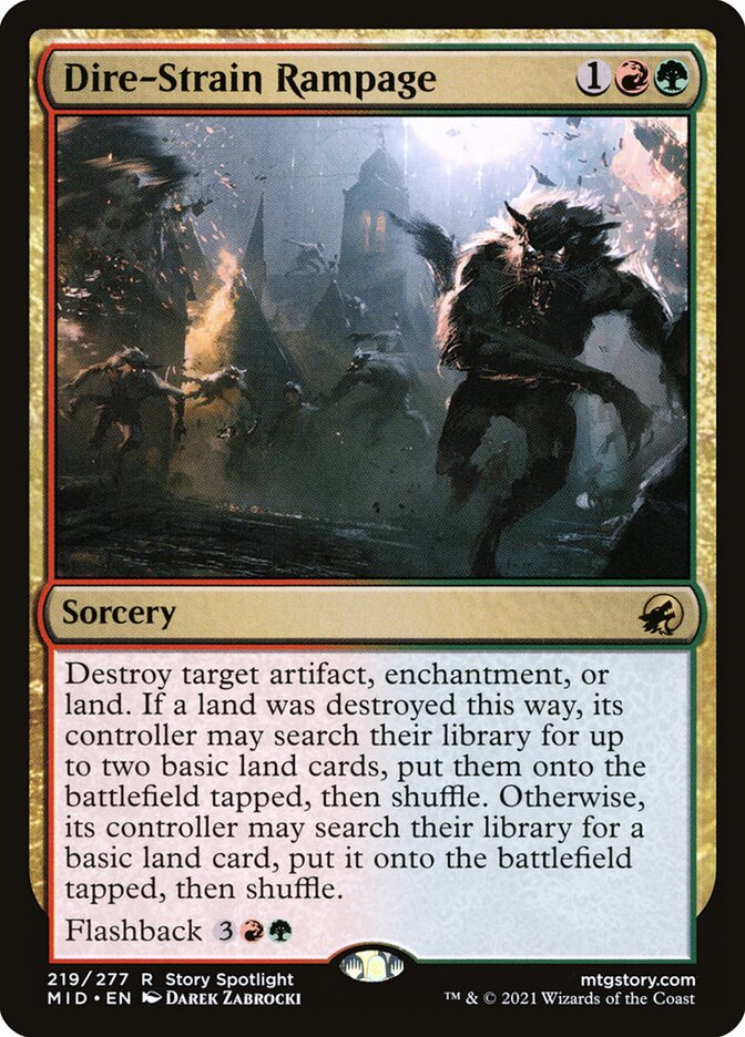 Dire-Strain Rampage 219/277 (Innistrad: Midnight Hunt)  - Foil | Good Games Cannington