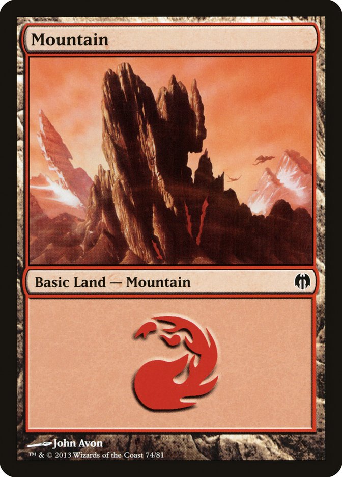 Mountain (74) [Duel Decks: Heroes vs. Monsters] | Good Games Cannington