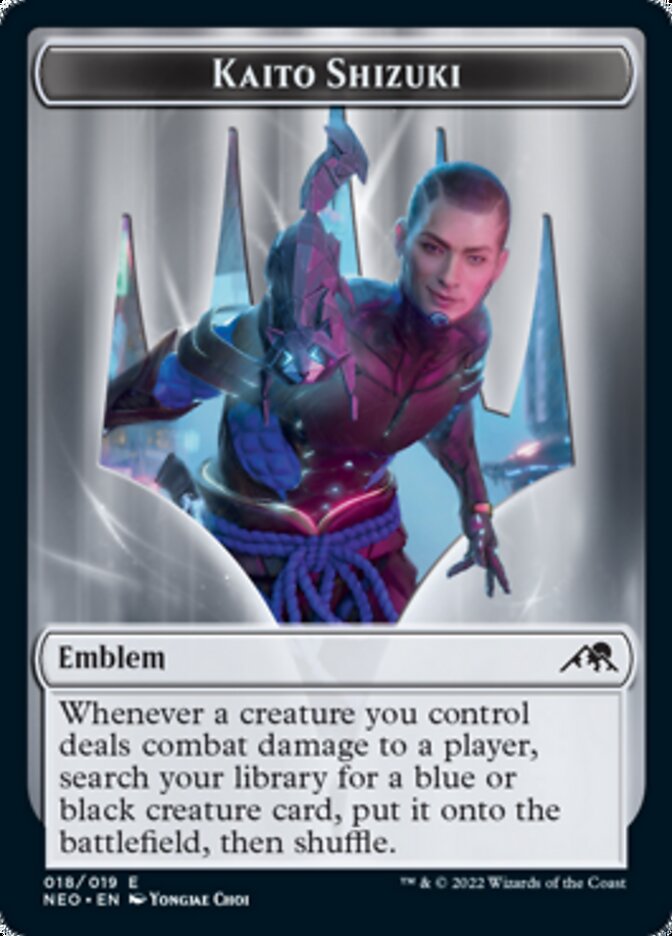 Samurai // Kaito Shizuki Emblem Double-Sided Token [Kamigawa: Neon Dynasty Tokens] | Good Games Cannington