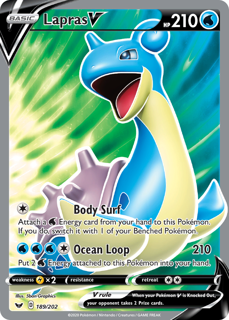 Lapras V (189/202) [Sword & Shield: Base Set] | Good Games Cannington