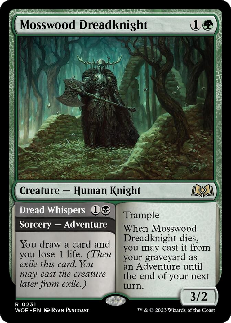 Mosswood Dreadknight // Dread Whispers [Wilds of Eldraine] | Good Games Cannington