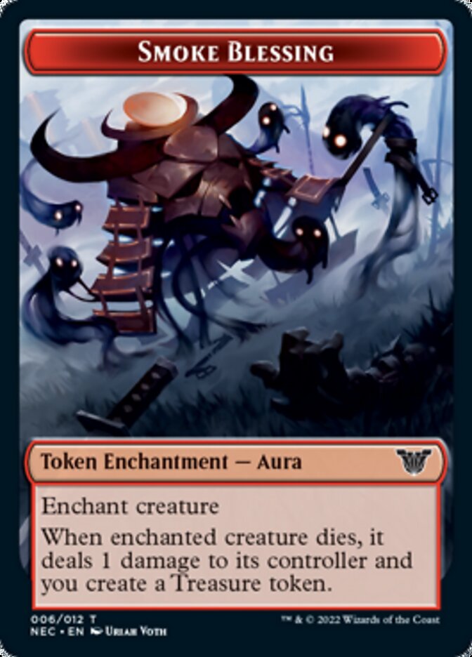 Smoke Blessing // Goblin Double-Sided Token [Kamigawa: Neon Dynasty Commander Tokens] | Good Games Cannington