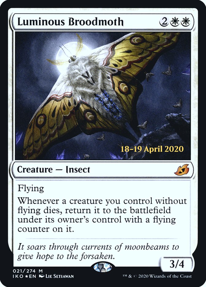 Luminous Broodmoth [Ikoria: Lair of Behemoths Prerelease Promos] | Good Games Cannington