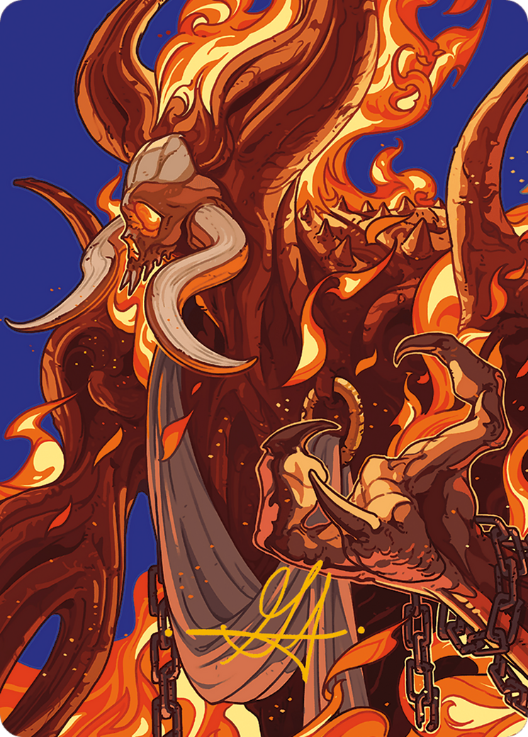Phlage, Titan of Fire's Fury Art Card (Gold-Stamped Signature) [Modern Horizons 3 Art Series] | Good Games Cannington