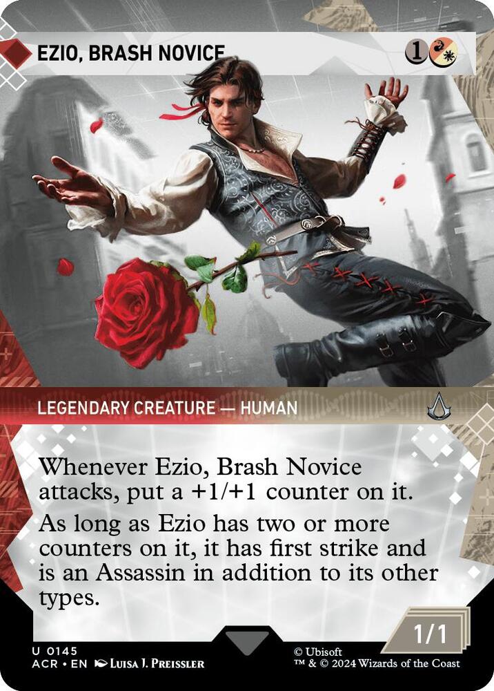 Ezio, Brash Novice 145/110 (Universes Beyond: Assassin's Creed)  - Showcase Foil | Good Games Cannington