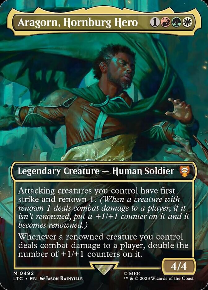 Aragorn, Hornburg Hero 492 (Commander: The Lord of the Rings: Tales of Middle-earth)  - Foil | Good Games Cannington
