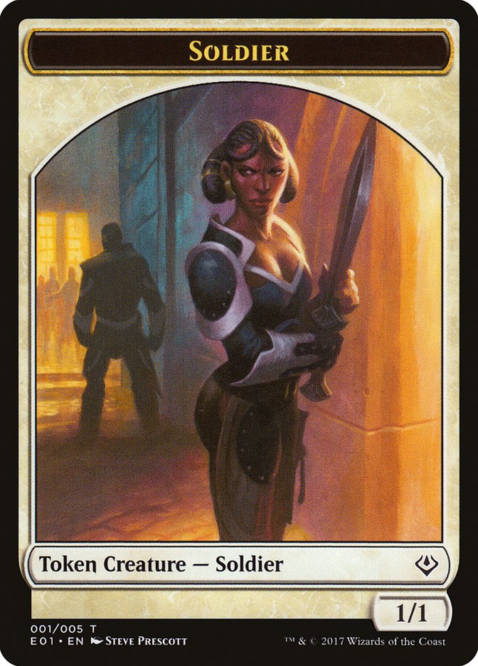 Beast (004) // Soldier Double-Sided Token [Archenemy: Nicol Bolas Tokens] | Good Games Cannington