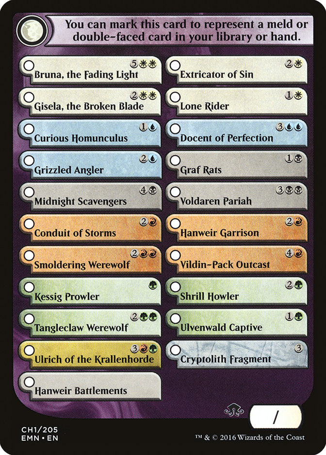 Eldritch Moon Checklist [Eldritch Moon Tokens] | Good Games Cannington