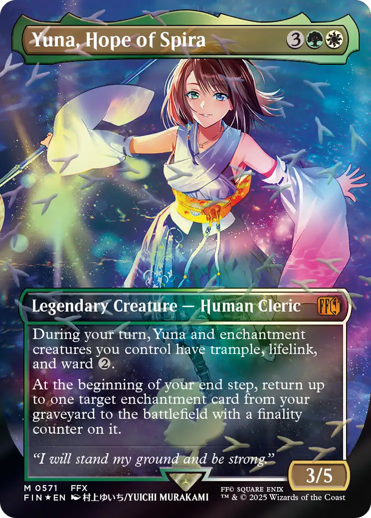 Yuna, Hope of Spira (Borderless) (Chocobo Track Foil) [FINAL FANTASY] | Good Games Cannington